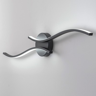 LLHZSY Dimmable Intergrated LED Wall Sconce 31 1/2" Bathroom Vanity Light Fixture-Black-6000K