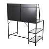 Vynxaria Contemporary Desk - Black Metal Frame, Clear Glass Top, Multiple Shelves, 100 lbs Weight Limit, Indoor Use - 4 of 4
