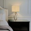ALOADECOR 28'' Elegant Modern Polished Nickel Metal Table Lamp With Ivory Fabric Drum Shade For Entryway Living Room Dining Room - 2 of 4
