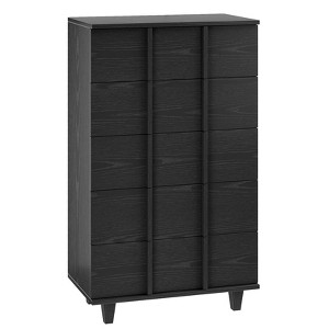 vertical black dresser Garvee Modern 5 Drawer Dresser, Skeletal Line Tall Chest, Smooth Glide  Drawers, Bedroom Storage Cabinet for Living Room Entryway, Black Wood Grain  : Target