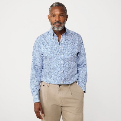 Lands' End Men's Traditional Fit Solid No Iron Supima Pinpoint Buttondown Collar Dress Shirt