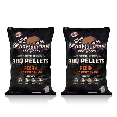 Bear Mountain BBQ 100% Natural Hardwood Pecan Mild Sweet Flavor Pellets for Smokers and Outdoor Grills, 20 Pound Bag (2 Pack)