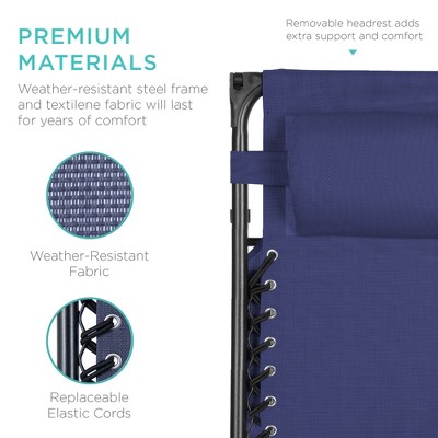 Navy Blue Steel Zero Gravity Recliner with Canopy and Tray