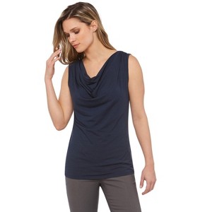 Rekucci Women's Super Soft Knit Cowl Neck Sleeveless Top – Versatile Casual to Dressy Style - 1 of 3