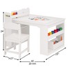 Art Table and Chairs Set, Wooden Activity Desk with Large Storage, Multi-Functional Art Desk - 2 of 4