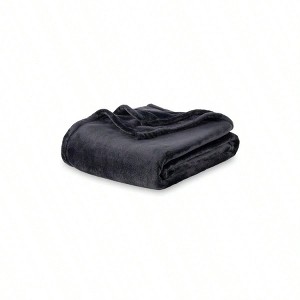 Classic Velvet Loft Twin Bed, Lightweight Soft Fuzzy Plush, Black, 60x92 Inches - 1 of 4