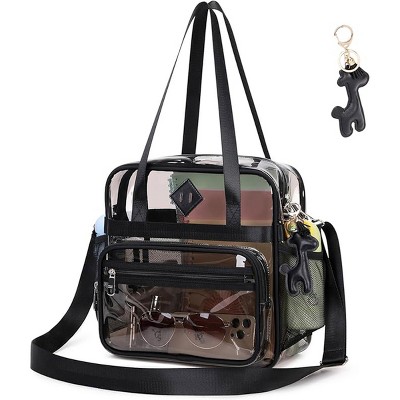 Clear Tote Bag for Women – See Through Shoulder Bag with Zipper, Transparent Stadium Approved Purse for Work, Travel & Events