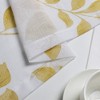 Leaf Printed Pattern Linen Textured Sheer Kitchen Curtains - 3 of 4