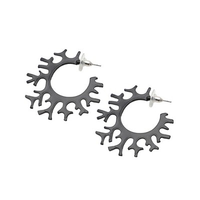 SOHI Women's Green Branch Hoop Earrings