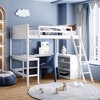 NicBex Full Size Bunk Bed with Desk Loft Bed Pine Bed Frame with Shelves, Inclined Ladder and Guardrails, No Box Spring Required - 2 of 4