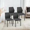 NicBex Dining Chair Set of 4 PU Leather Living Room Armless Chair with Metal Legs - 2 of 4