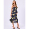 INSPIRE CHIC Women's Mesh Ruched Side Stylish Bodycon Spaghetti Strap Midi Maternity Dress - 2 of 4
