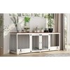 Famapy 86.6" Dog Crate Furniture with Dog Bowl with Room Divider and 2 Large Drawers - 3 of 4