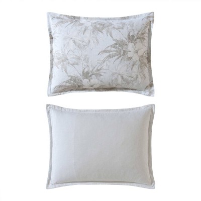 Beachway Blooms Full/Queen Cotton Reversible Grey Duvet Cover Set