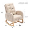 Lycvki High Back Accent Rocking Chair with Footrest  and Wood Legs - 3 of 4