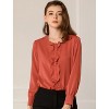 Allegra K Women's Casual Long Sleeves Ruffle Button Down Shirt - 2 of 4