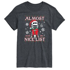 Men's - Disney - Jack Nice List Short Sleeve Graphic T-Shirt - 1 of 4