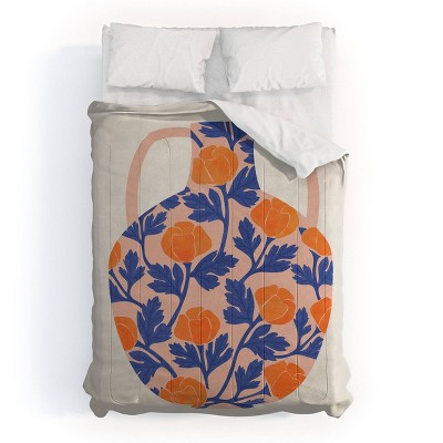 Deny Designs El Buen Limon Vase and Roses Collection Comforter and Sham Set