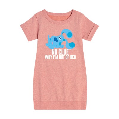 - Blue's Clues & You! - No Clue Why I'm Out Of Bed Graphic Short Sleeve Fleece Dress