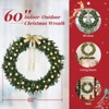 Karl Home Lighted PVC Christmas Wreath with Pinecone and Gold Ornaments - 4 of 4