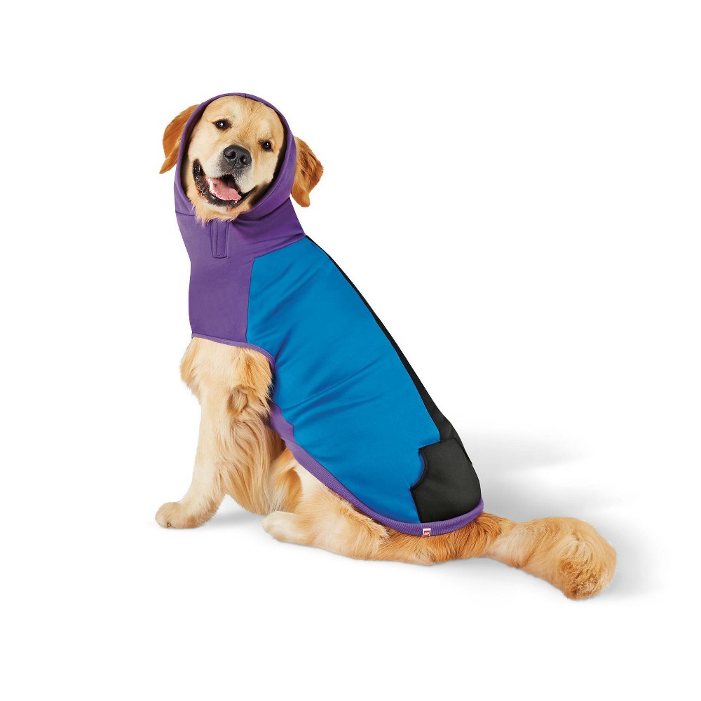 Dog Color Block Hoodie Sweatshirt - Blue/Purple/Black - M - LEGO Collection x Target