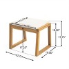Coolbibila Rustic Solid Wood Teak Finish Bench Set of 2,Fabric Uphostered Bench Indoor,Wooden Dining Stool,Cushion Wooden Garden Bench Outdoor - 4 of 4
