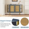 TIRAMISUBEST 2-Door Elegant Curved Buffet Cabinet with Gold Trim, Sideboard Accent Storage Cabinet with Woven Rattan Doors for Dining Room - 4 of 4