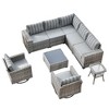 XIZZI Premium Outdoor Swivel Chair Sofa Set in 7 Colors, Modular Patio Seating with Swivel Chairs, Add-Ons Like Coffee Table and Fire Pit - 2 of 4
