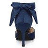 Allegra K Women's Satin Upper Pointed Toe Bow Decor Stiletto Heels Pumps - 4 of 4