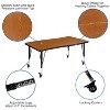 Emma and Oliver Mobile 28"Wx47.5"L Wave Flexible Collaborative Oak Kids Adjustable Activity Table - 3 of 4