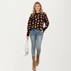 Anna-Kaci Women's Flower Pattern Knit Sweater with Long Sleeves, Soft Textured Feel and Comfortable Relaxed Everyday Fit - 3 of 4