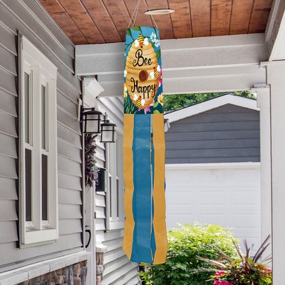 Spring Happy Beehive Multicolor Outdoor Windsock