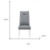 HomeRoots Set of Two Gray And White Upholstered Faux Leather Dining Side Chairs - 3 of 4