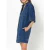 Imily Bela Womens Denim Shirt Dress Collared V Neck Mini Casual Jean Dresses with Pockets - 2 of 4
