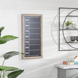 Wood Sign Beaded Chalkboard Wall Decor Brown - Olivia & May: Vertical Farmhouse Style, Carved Art, Easy to Clean - 1 of 4