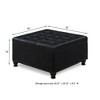 PAGED Traditional Button-Tufted Ottoman with Storage, Large Square Storage Bench with Spindle Legs & Nail Trims, Upholstered Ottoman Coffee Table - 4 of 4