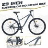 29 Inch Mountain Bike, Steel Frame Single-speed Trail Commuter City Mountain Bike with Front and Rear Double Disc Brakes & Suspension Fork - 2 of 4