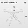 GlasFlength Patio End Tables Pedestal Leisure, Round Side Table, for Living Room Bedroom and Balcony, Minimalist Elegance，Black，47.2"*47.2"*30.3" - 2 of 4