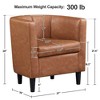 Yaheetech Faux Leather Upholstered Accent Chair Barrel Chairs, Brown - 3 of 4