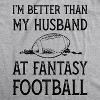 Womens Im Better Than My Husband At Fantasy Football T Shirt Funny Wife Sports Tee - Crazy Dog Women's T Shirt - 2 of 4