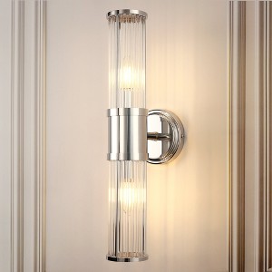 YANSUN 3 in. 2-Light Chrome Vanity Light Fixture with Sparkling Crystal Accents Versatile Bathroom Wall Sconce for Bathroom - 1 of 4