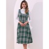 INSPIRE CHIC Women's Plaid Vintage Sleeveless High Waist Midi Pinafore A-Line Dress with Pocket - 3 of 4