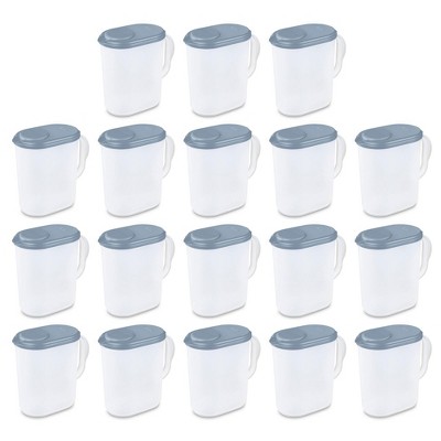 Sterilite 2 Quart Plastic Hinged Pitcher with Comfort Grip Handle