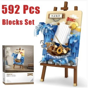 Wikineon 592 Pcs Building Toys Set - Mini Building Blocks for Adults and Teens, 3D DIY Model Toy with Detailed Instructions - 1 of 4