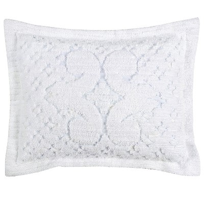 White Twin Cotton Reversible Tufted Medallion Bedspread Set