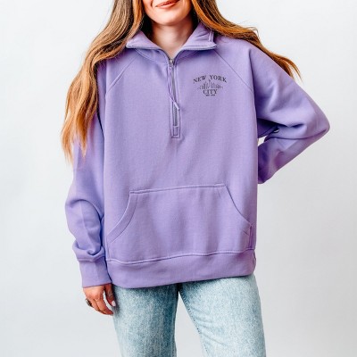Simply Sage Market Embroidered New York City Quarter Zip Fleece