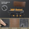 Bekrvio 26" Counter Height Swivel Bar Stools - Upholstered Faux Leather, Wood Backs & Metal Legs, Counter Stools for Kitchen Island - 3 of 4