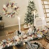 6ft Prelit Artificial Christmas Garland,8 Light Modes Xmas Real Touch Garland with 20 Lights,Snow Frost,Pine Cones,Berries and White Leaves for Decor - 4 of 4
