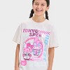 Girls' Hello Kitty Tokyo Speed Oversized Short Sleeve Graphic T-Shirt - Ivory - 2 of 4