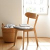Mshliw (Set of 2) Solid Oak Wood Dining Chairs, Natural Wooden Chairs with Upholstered Seat, Farmhouse Kitchen and Living Room Side Chairs - 2 of 4